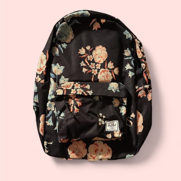 Herschel Supply Co Backpack Black Floral Pastel Petals NEW